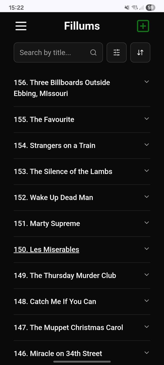 Screenshot of mobile view