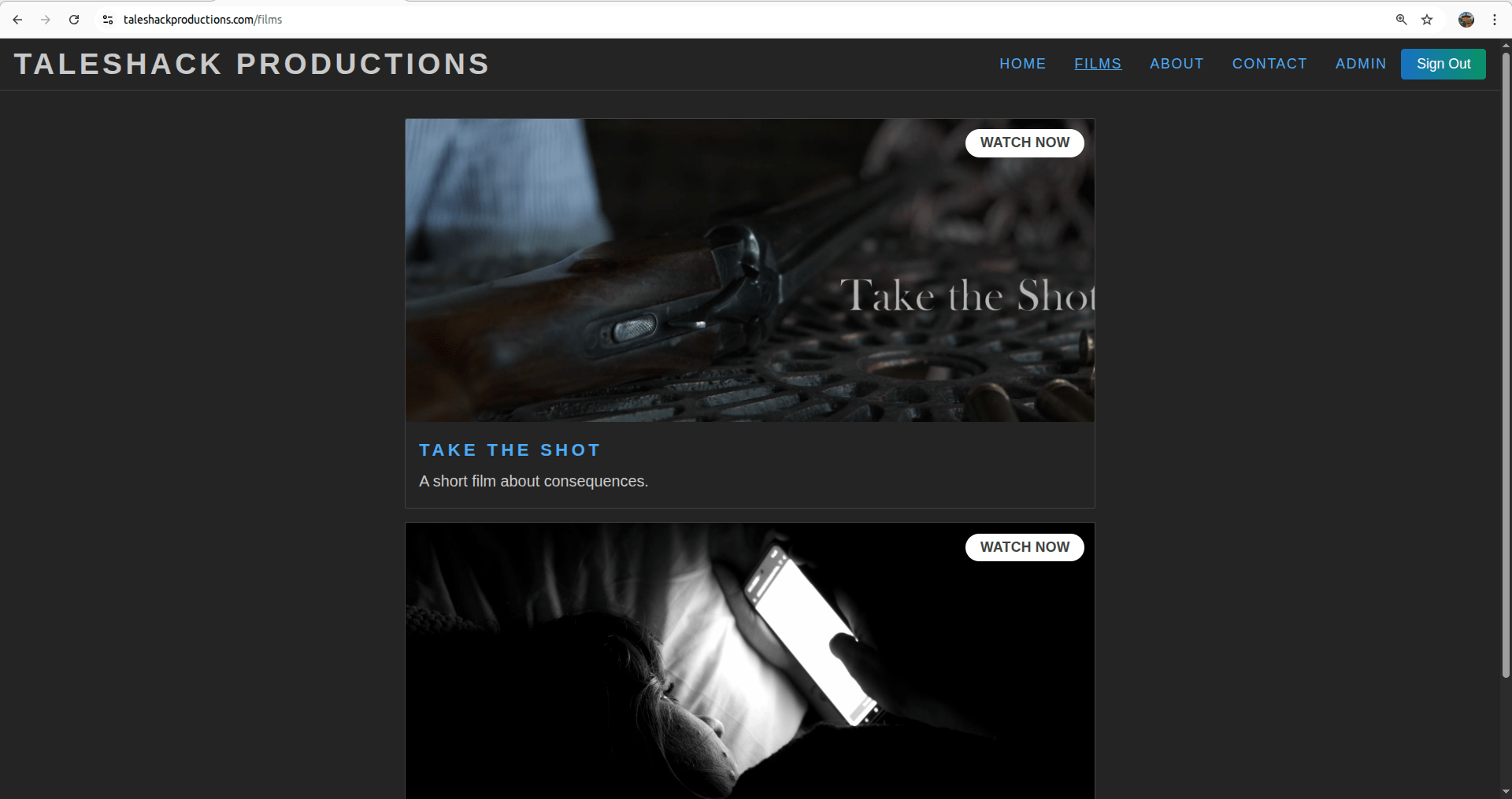 Screenshot of desktop view